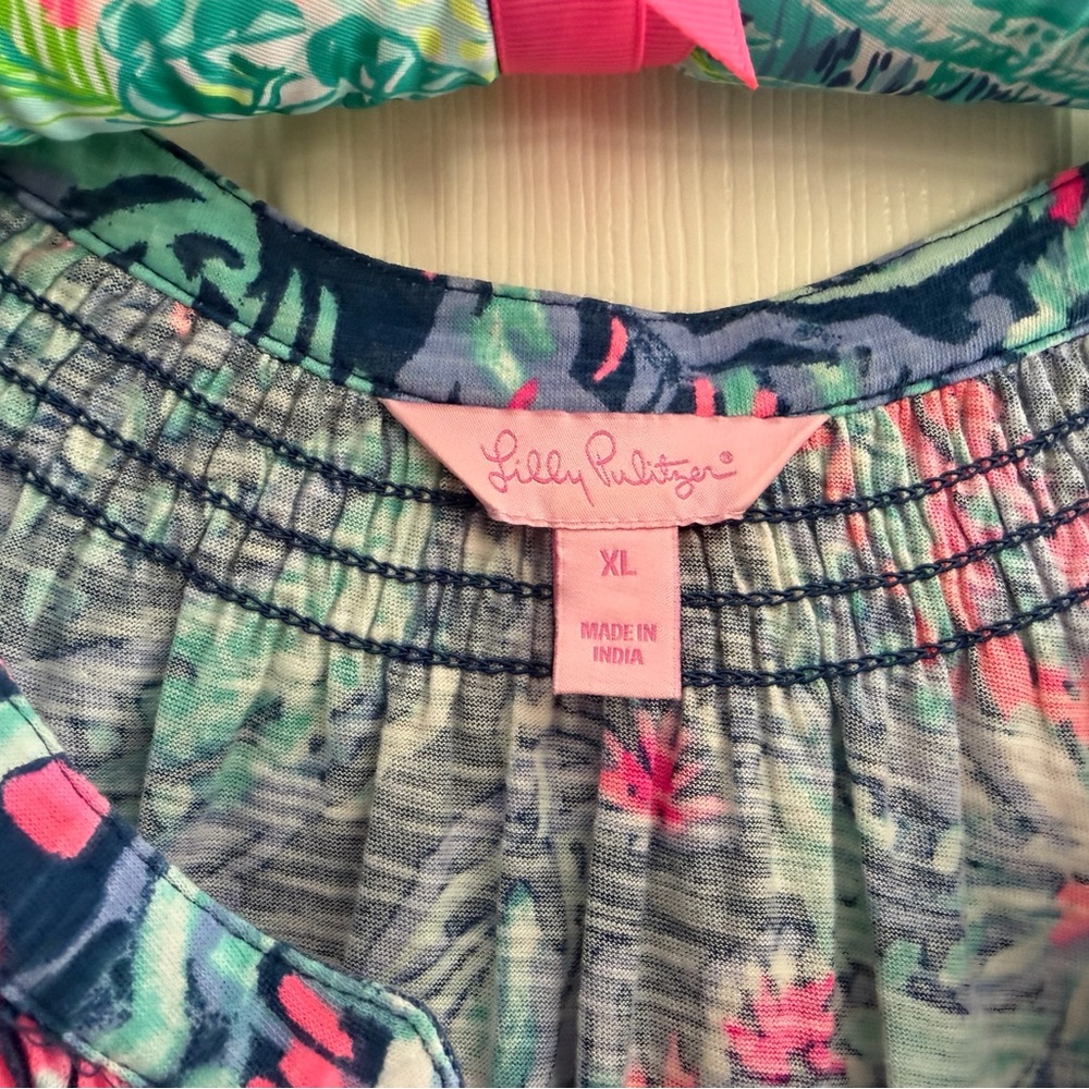 Lilly Pulitzer Blue and Pink Tank Top - Picture 2 of 4